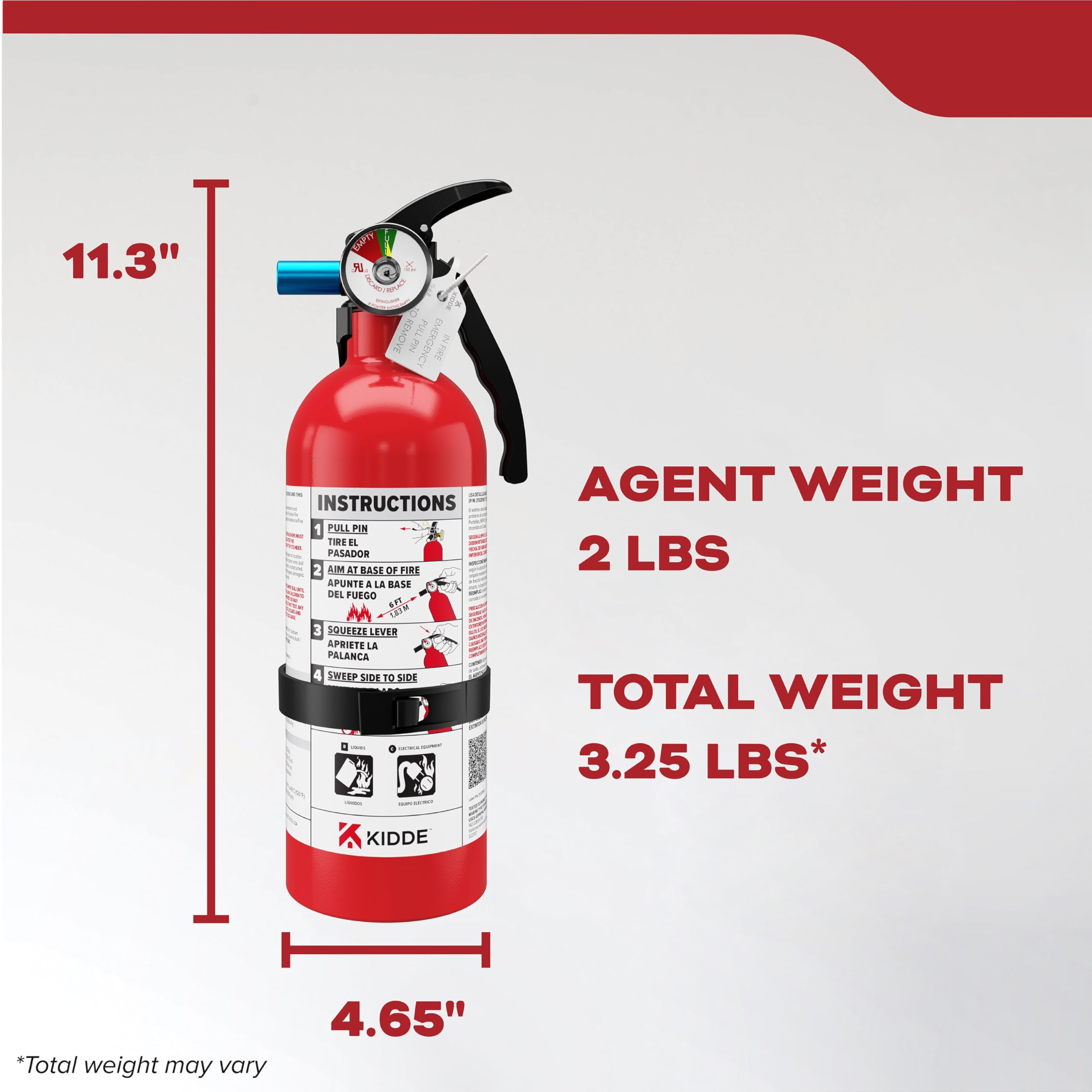 Kidde Basic Fire Extinguisher for Home, Office, Residential, Single-Use, 5BC - Image 8