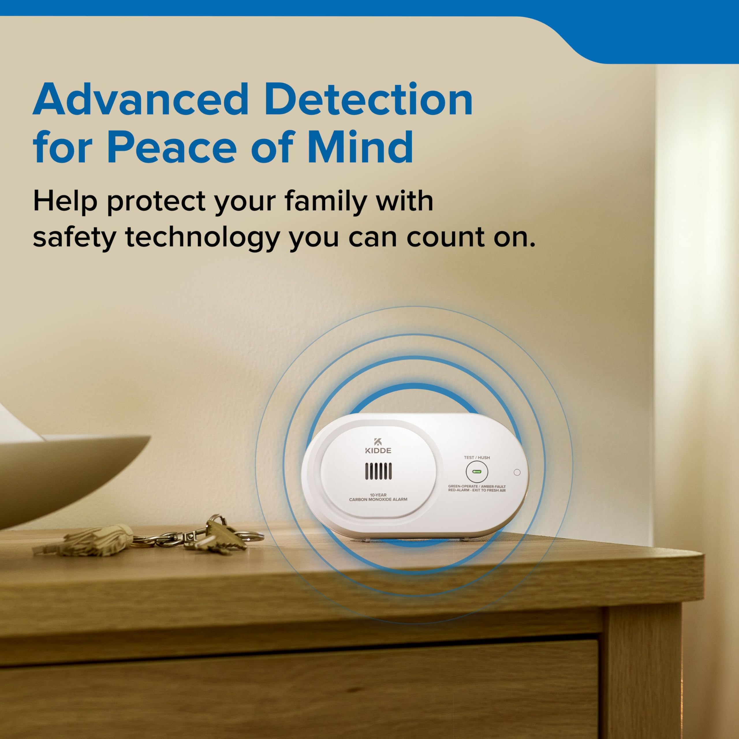 Kidde Carbon Monoxide Detector, 10-Year Battery Powered, LED Status Indicators, 85 dB Alarm, 5th Edition, COB10 - Image 8