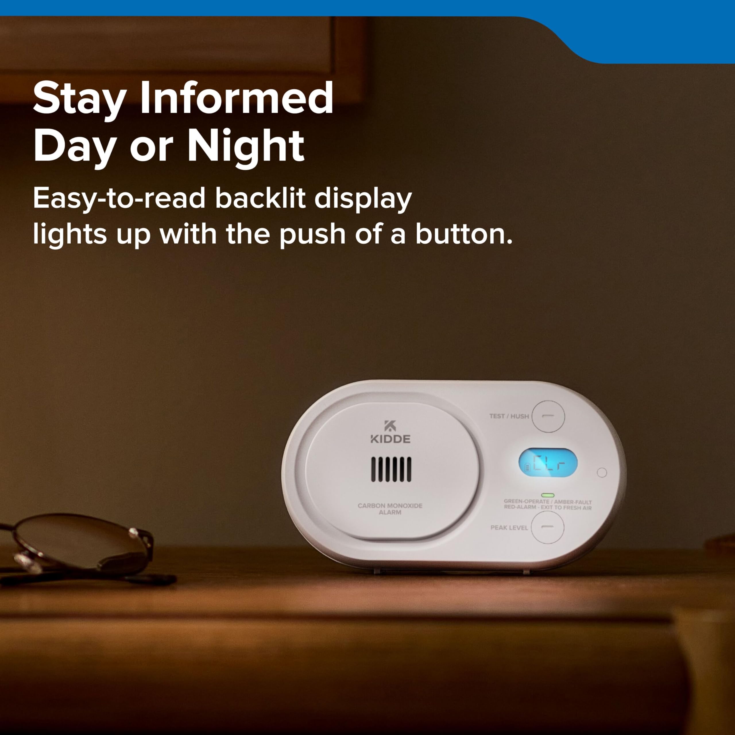 Kidde Carbon Monoxide Detector, AA Battery Powered, Detects Low-Level CO, Digital Backlit Display, Portable for Travel or Home, LED Status Indicators, 85 dB Alarm, 5th Edition, COBDL - Image 4